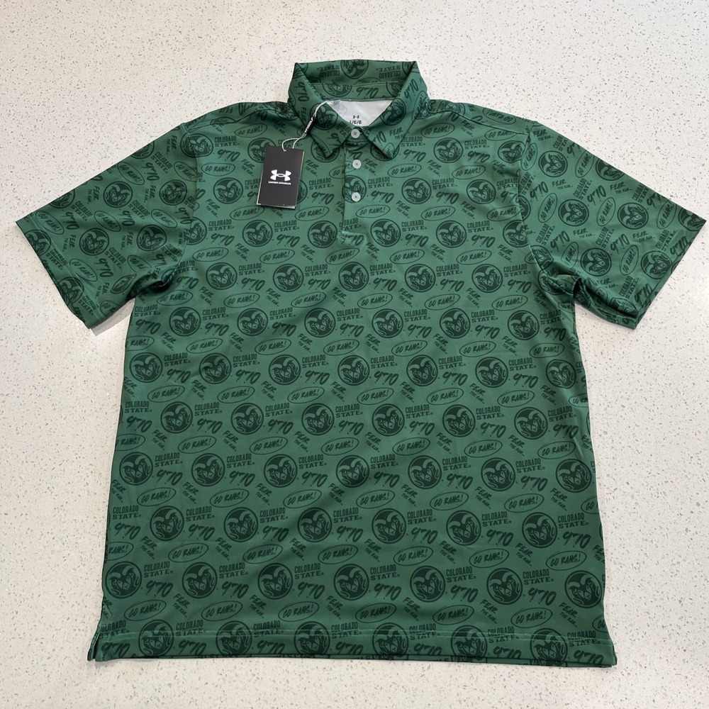 Under Armour Golf  Colorado State University Rams Polo Shirt Men's Sz L NWT